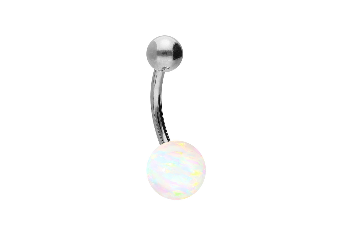 Chirurgenstahl Bananabell Piercing SYNTHETISCHER OPAL + CHIRURGENSTAHL-KUGEL
